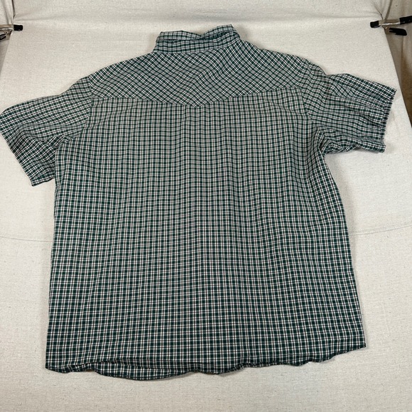 Wrangler Mens Green Plaid Short Sleeve Western Pearl Snap Shirt Size 2XL - Picture 3 of 7